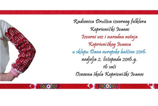 Radionica DIF-a „Izvorni vez i narodna nošnja Koprivničkog Ivanca“