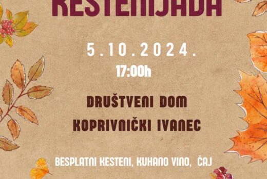 Savjet mladih Općine Koprivnički Ivanec poziva ove subote u 17:00 sati sve zainteresirane u društveni dom u Koprivničkom Ivancu na kestenijadu!