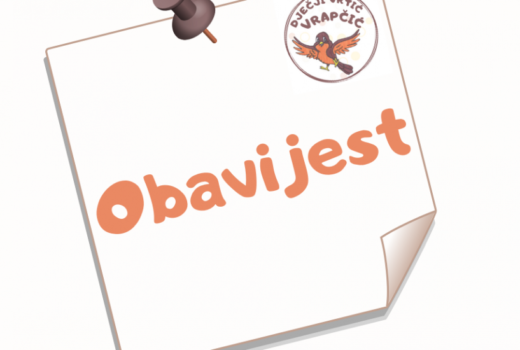 Obavijest dječjeg vrtića Vrapčić o upisu u Kraći program predškole