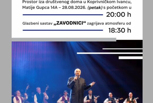 Program proslave Ivanečkih kresova – koncert “ZVONKO BOGDAN I TAMBURAŠI IZ VOJVODINE dana 28.08.2026. godine (petak)